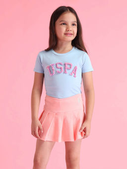 U.S. POLO ASSN. - Girls Cotton Pleated Skorts Pink
