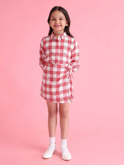 U.S. POLO ASSN. - Girls Cotton Checked Skorts Pink