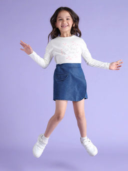 U.S. POLO ASSN. - Girls Cotton Denim Skorts Blue