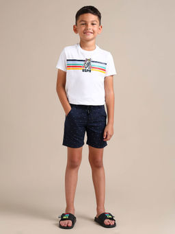 U.S. POLO ASSN. - Boys Brand Printed Cotton Shorts Blue