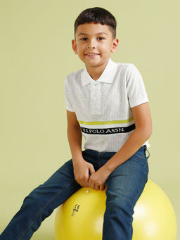 U.S. POLO ASSN. - Boys Regular Fit Polo T-Shirt Off White
