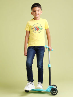U.S. POLO ASSN. - Boys Pure Cotton Regular T-Shirt Yellow
