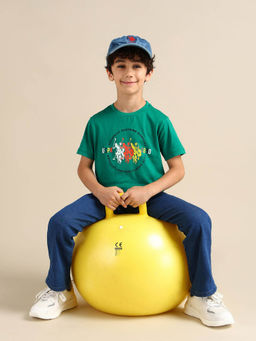 U.S. POLO ASSN. - Boys Pure Cotton Regular T-Shirt Green