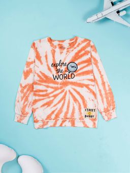KiddoPanti - Orange Cotton Full Sleeves Sweatshirt