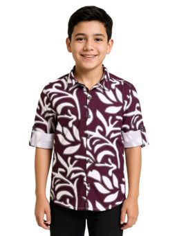 CHARCHIT - Purple Cotton Full Sleeves Shirt