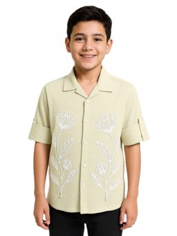 CHARCHIT - Beige Cotton Full Sleeves Shirt