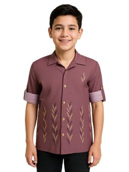 CHARCHIT - Purple Cotton Full Sleeves Shirt