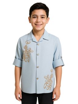 CAVIO - Blue Cotton Full Sleeves Shirt