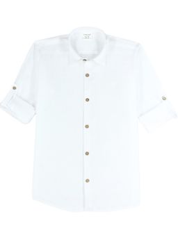 CAVIO - White Cotton Full Sleeves Shirt