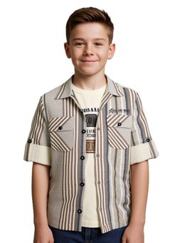 CAVIO - Multi-Color Cotton Full Sleeves Shirt With T-Shirt