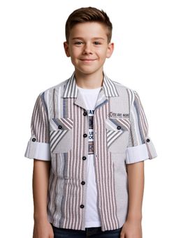 CAVIO - Multi-Color Cotton Full Sleeves Shirt With T-Shirt