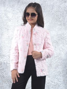 CRIMSOUNE CLUB - Pink Polyester Full Sleeves Coat