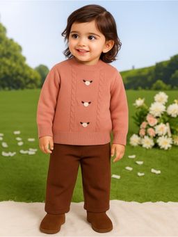 Kidbea - Pink Cotton Full Sleeves Sweater