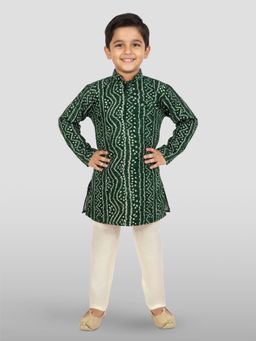 Vastramay - Green Rayon Full Sleeves Kurta With Pyjama