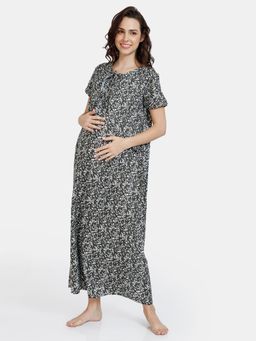 Zivame - Coucou Maternity Nightdress with Front Zipper and Discreet Feeding - Hot Fudge