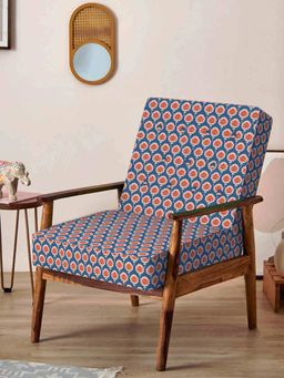 Chumbak - Memsaab Arm Chair - Blue Ikkat
