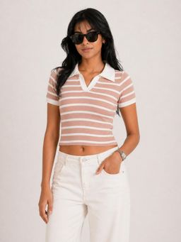 MIXT by Nykaa Fashion - Casual Striped Sleeveless Slim Fit Top