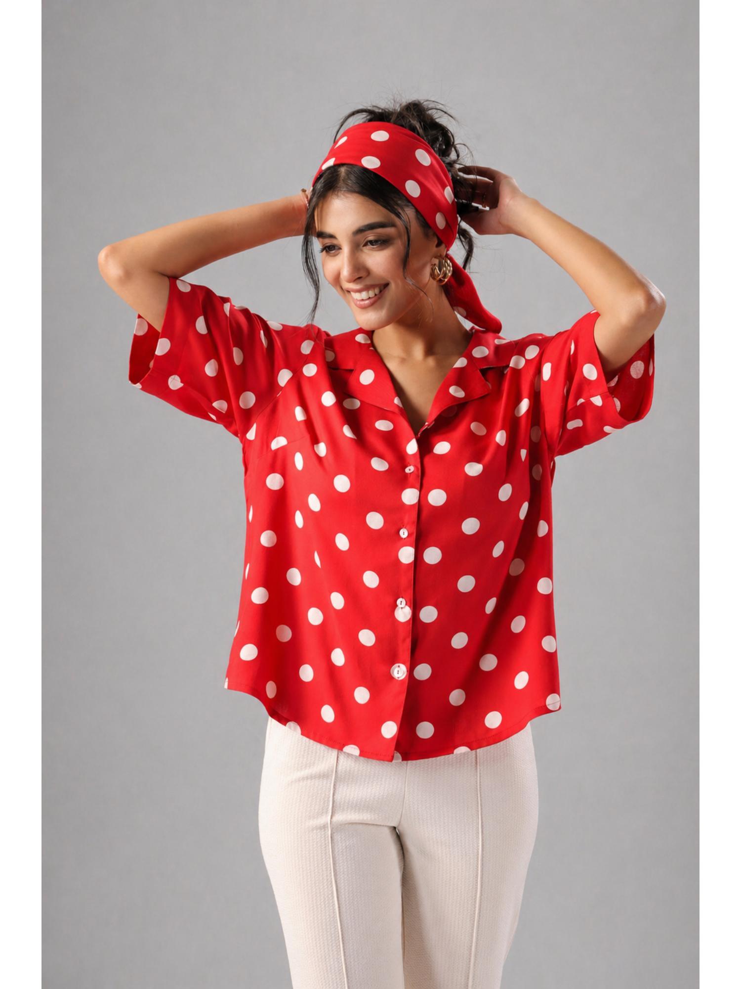 Red Polka Dot Casual Shirt-picture-27