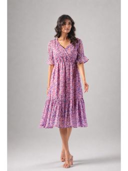 Twenty Dresses by Nykaa Fashion - Ditsy Floral Print Chiffon Midi Dress
