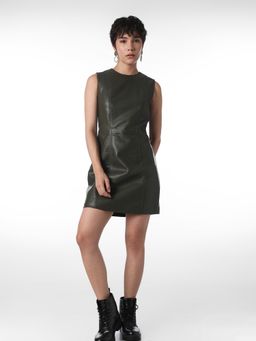 ONLY - Womens Solid Regular Fit Olive Dress