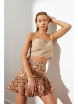 Trendyol - Stone Linen Strappy Vest Top