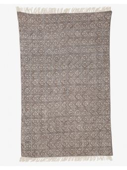 Fabindia - Grey Neva Cotton Dabu Print Dhurrie