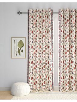Fabindia - Natural Iznal Cotton Semi Sheer Printed Curtain-Door (7 Feet)