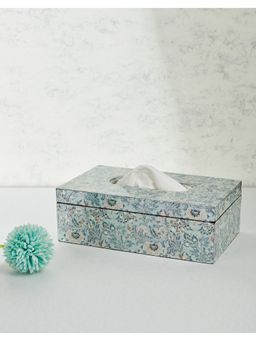 Fabindia - Light Blue Wood Tissue Holder