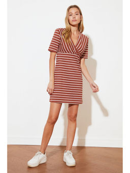 Trendyol - Stripe Wrap Mini Dress (M)