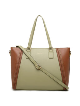 Diana Korr - Green Solid Faux Leather Tote Bag