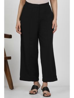 WISHFUL by W - Women Straight Fit Black Nylon Straight Pant
