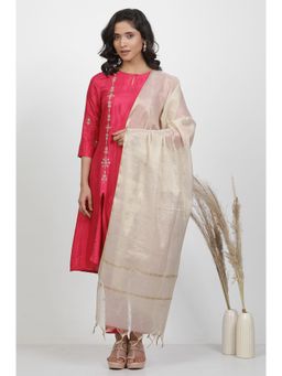 WISHFUL by W - Women Gold Solid Cotton Dupatta