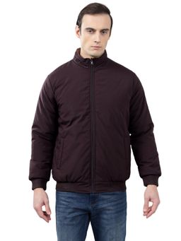 Cantabil - Men Wine Solid Casual Winter Wear Reversible Jacket