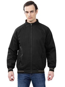 Cantabil - Men Black Solid Casual Winter Wear Reversible Jacket