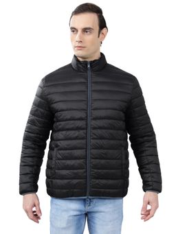 Cantabil - Men Blue and Black Solid Casual Winter Wear Reversible Jacket