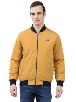 Cantabil - Men Mustard Solid Casual Winter Wear Reversible Jacket