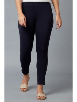 Elleven - Navy Cotton Lycra Tights For Women