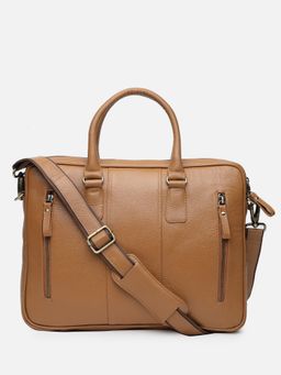 HATS OFF ACCESSORIES - Genuine Leather Tan Messenger Bag