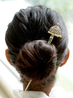 Teejh - Adyaksha Silver Oxidised Hair Pin for Women