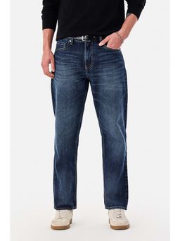 Snitch - Dark Blue Washed Relaxed Casual Jeans for Men