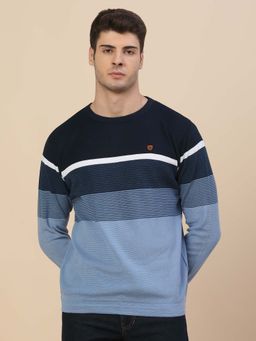Cantabil - Men's Blue Breathable & Soft with Color Fastness Regular Fit Sweater