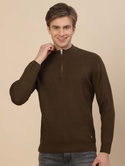 Cantabil - Men's Brown Breathable & Soft with Color Fastness Regular Fit Sweater