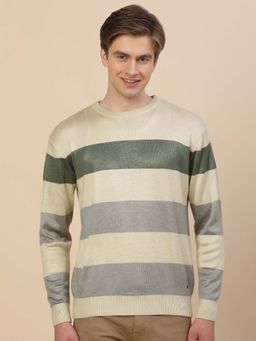 Cantabil - Men's Beige Breathable & Soft with Color Fastness Regular Fit Sweater