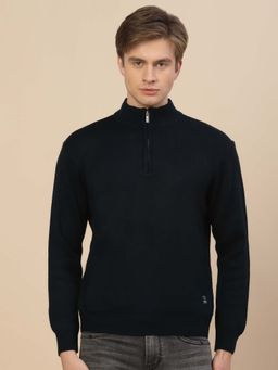 Cantabil - Men's Navy Blue Breathable & Soft with Color Fastness Regular Fit Sweater