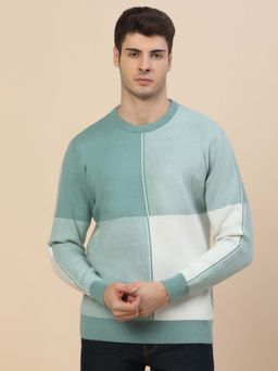 Cantabil - Men's Blue Breathable & Soft with Color Fastness Regular Fit Sweater