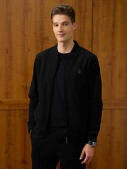 U.S. POLO ASSN. - Men's Solid Equestrian Aisle Theatre Bomber Jacket