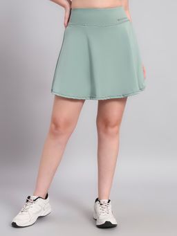 CLOTHWIK - Green Solid Regular Skirt