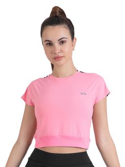 STRCH - Pink Solid Regular Crop Top