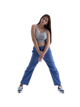 STRCH - Blue Solid Regular Trackpant