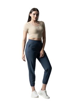 STRCH - Beige Solid Regular Crop Top